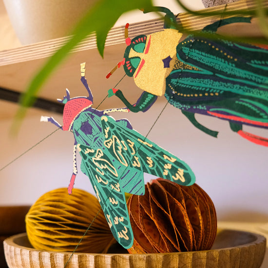 garland - recycled cotton paper - insects by east end press