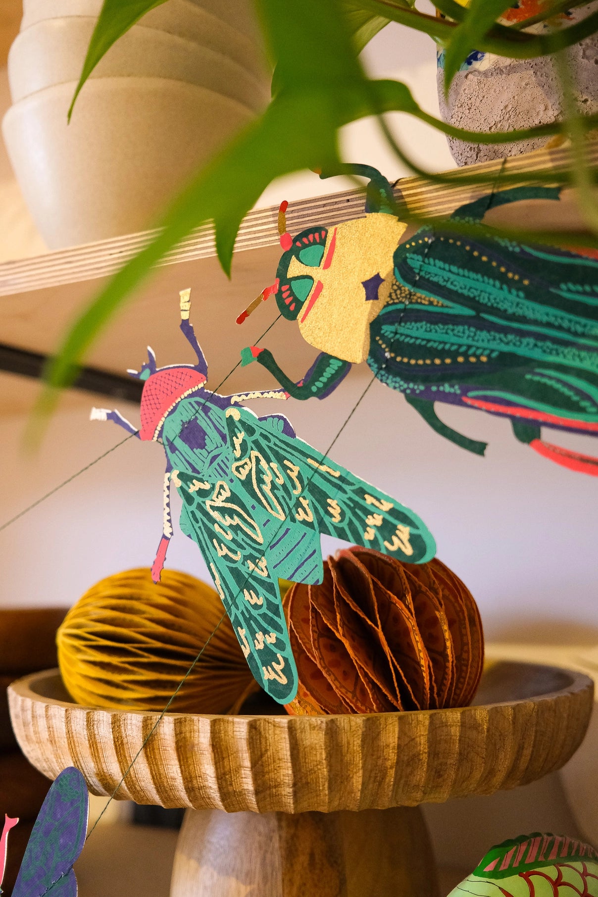 garland - recycled cotton paper - insects by east end press