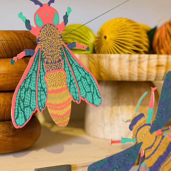 garland - recycled cotton paper - insects by east end press