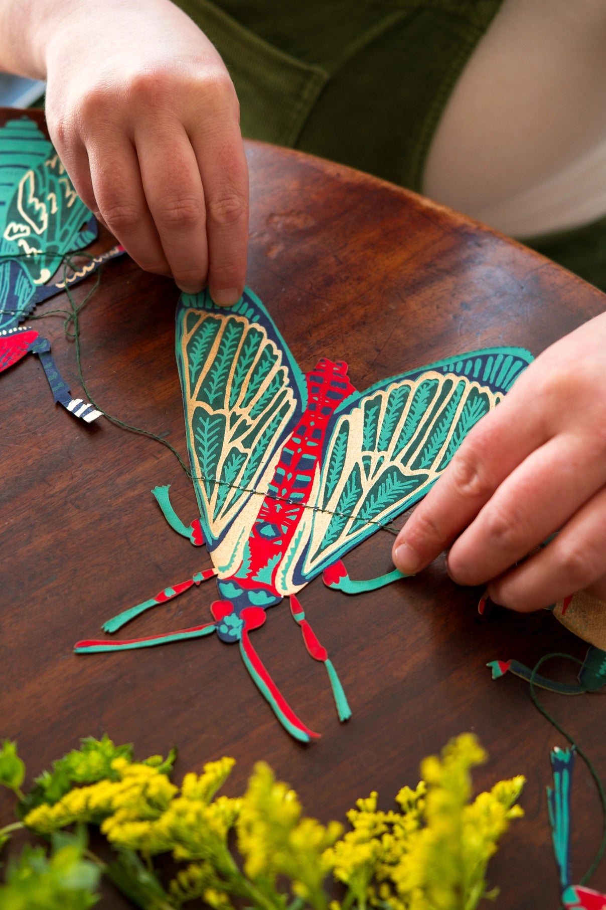 garland - recycled cotton paper - insects by east end press