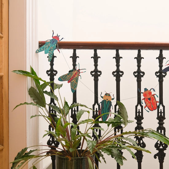 garland - recycled cotton paper - insects by east end press
