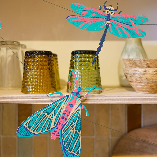 garland - recycled cotton paper - insects by east end press