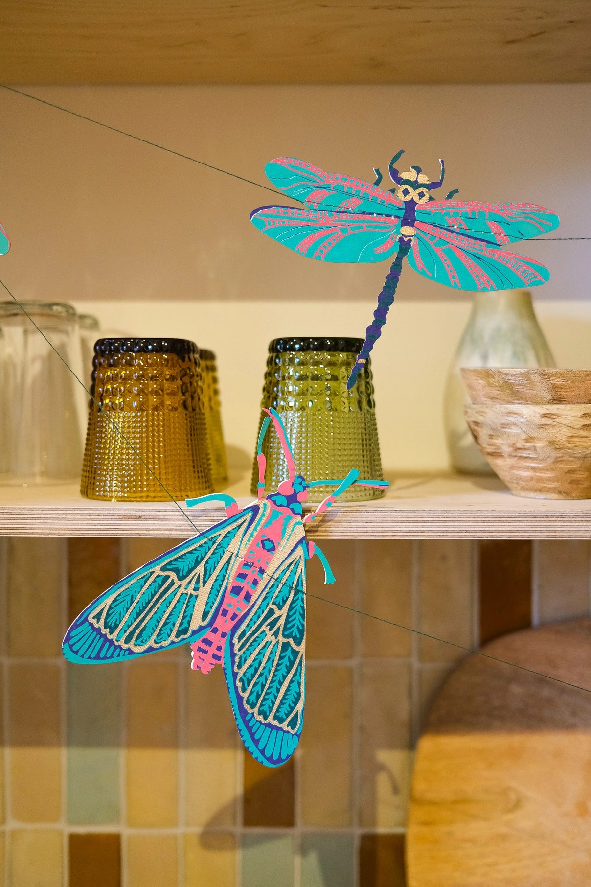 garland - recycled cotton paper - insects by east end press