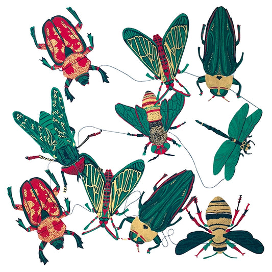 garland - recycled cotton paper - insects by east end press