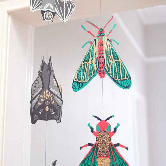 garland - vertical - recycled cotton paper - insects by east end press