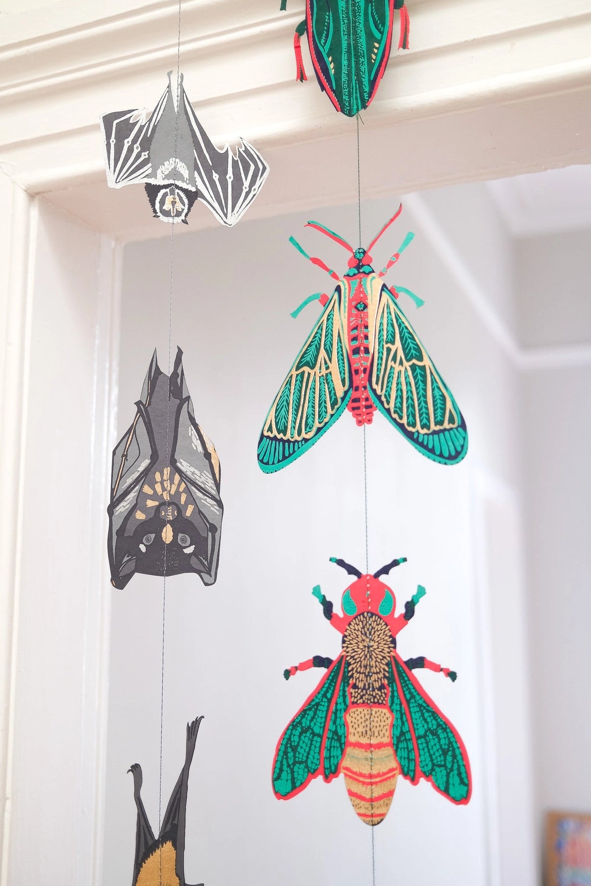 garland - vertical - recycled cotton paper - insects by east end press