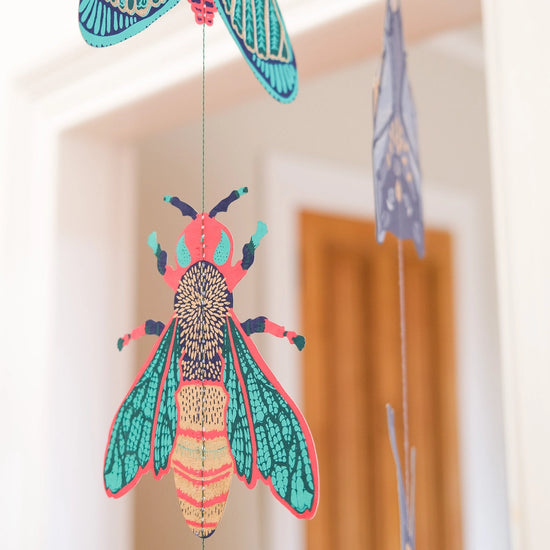 garland - vertical - recycled cotton paper - insects by east end press