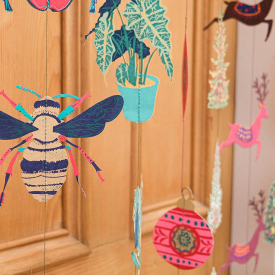 garland - vertical - recycled cotton paper - insects by east end press