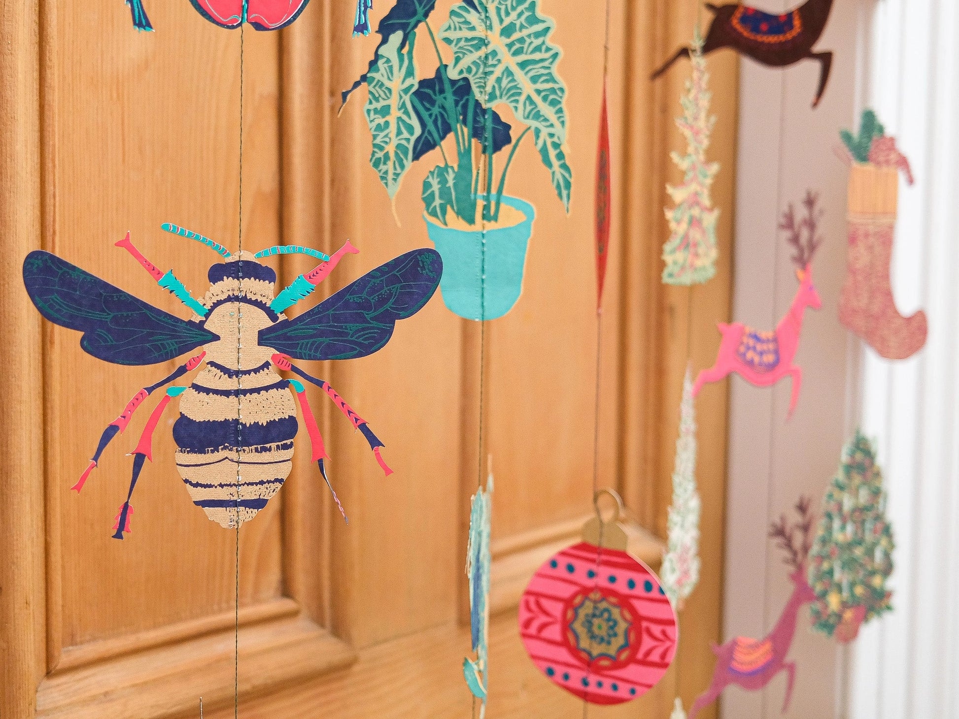 garland - vertical - recycled cotton paper - insects by east end press