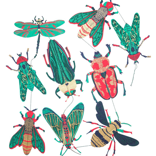 garland - vertical - recycled cotton paper - insects by east end press
