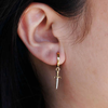 Earrings | Huggie Hoops | Mixed Metal Daggers