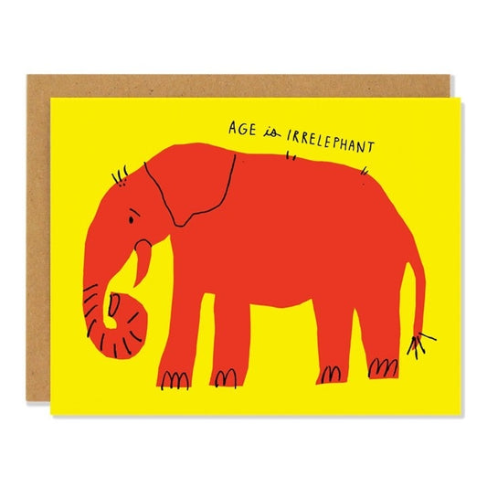card - birthday - age is irrelephant by badger & burke
