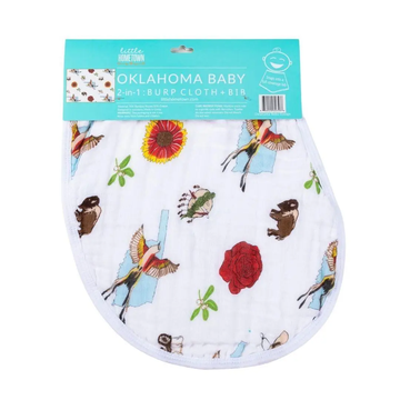 Burp Cloth + Bib 2-in-1 | Oklahoma Baby