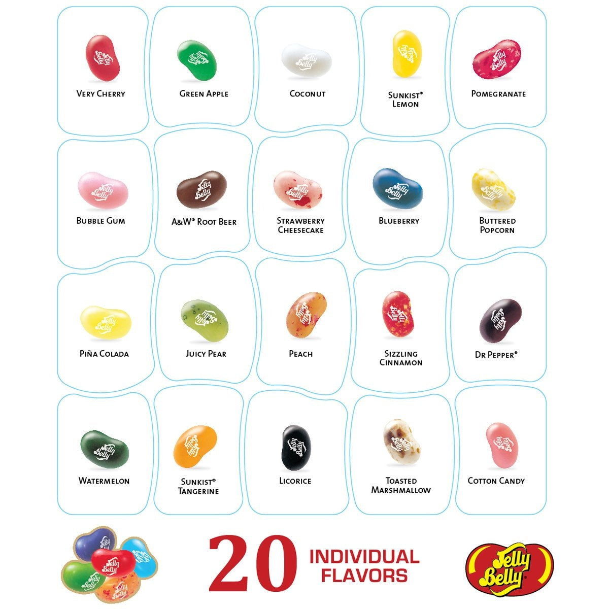 candy - jelly belly - 20 flavor gift box by redstone foods inc