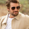 sunglasses - "jesse" - gold + gradient brown polarized lens by blue planet eyewear