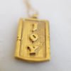pendant necklace - "joy" - bronze + 18" gold fill chain by montestruque