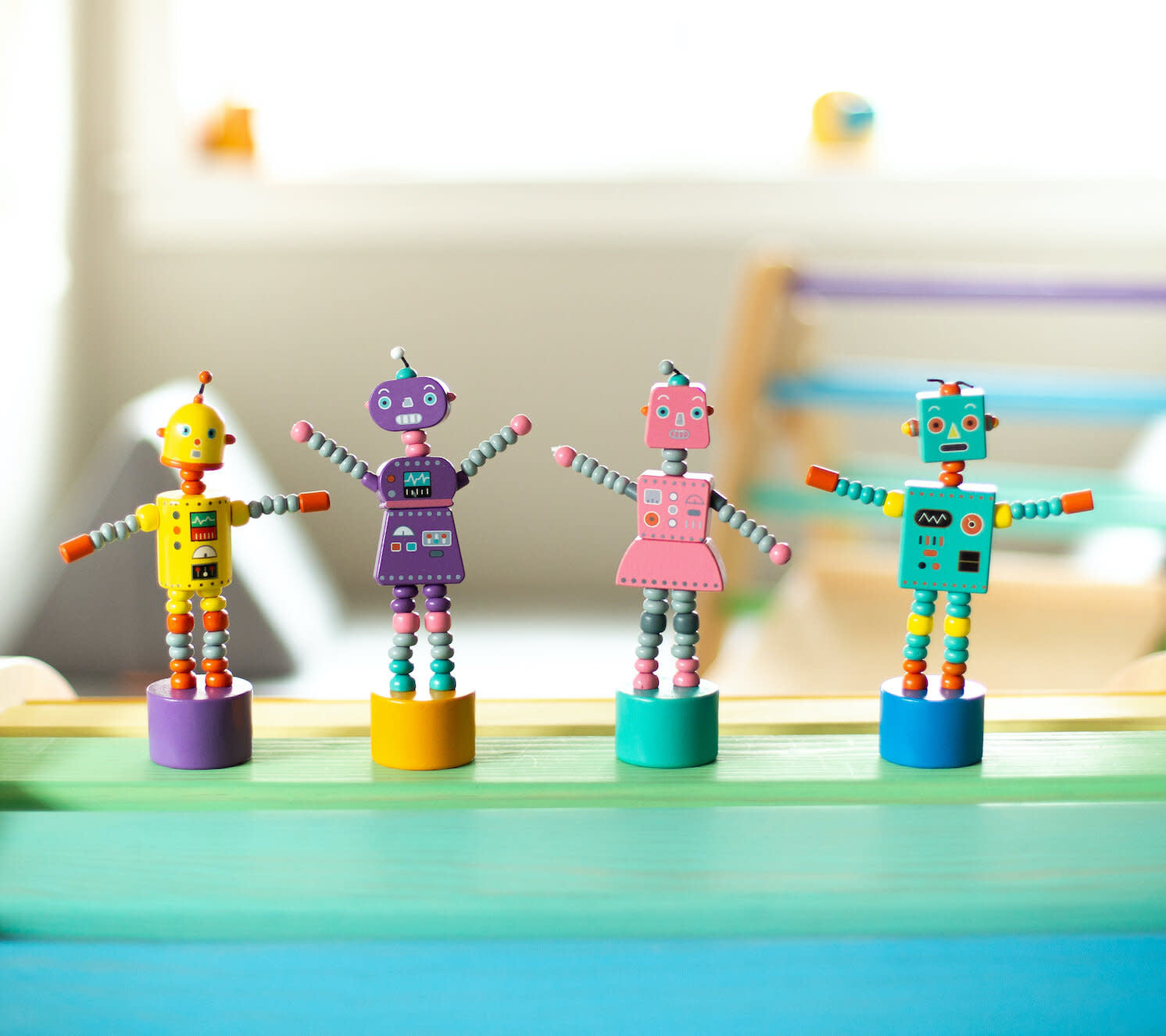 toy - push puppet - retro robots by jack rabbit creations