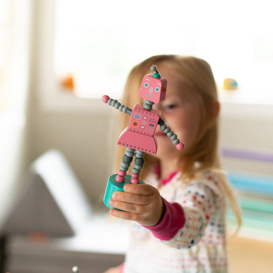 toy - push puppet - retro robots by jack rabbit creations