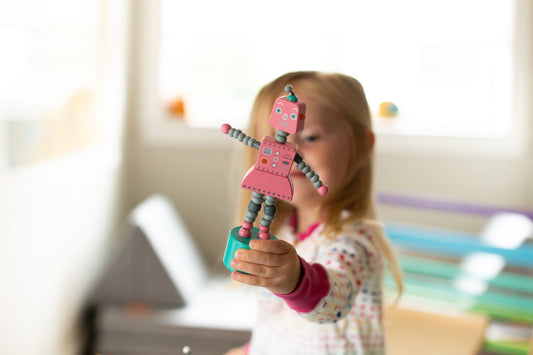 toy - push puppet - retro robots by jack rabbit creations
