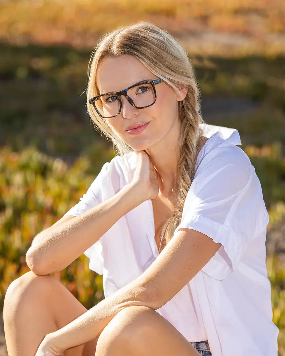 readers - blue light - "julien" - matte ivory tortoise by blue planet eyewear
