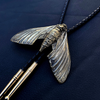 Bolo Tie | Moth | Brass + Black Cord 36"