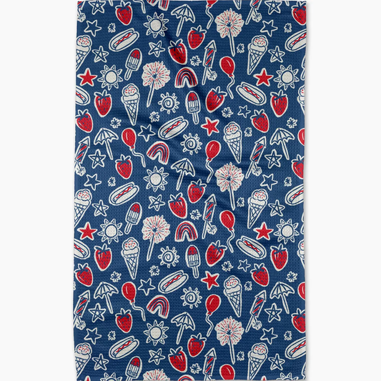 Tea Towel | Microfiber | Summer Fun Blue