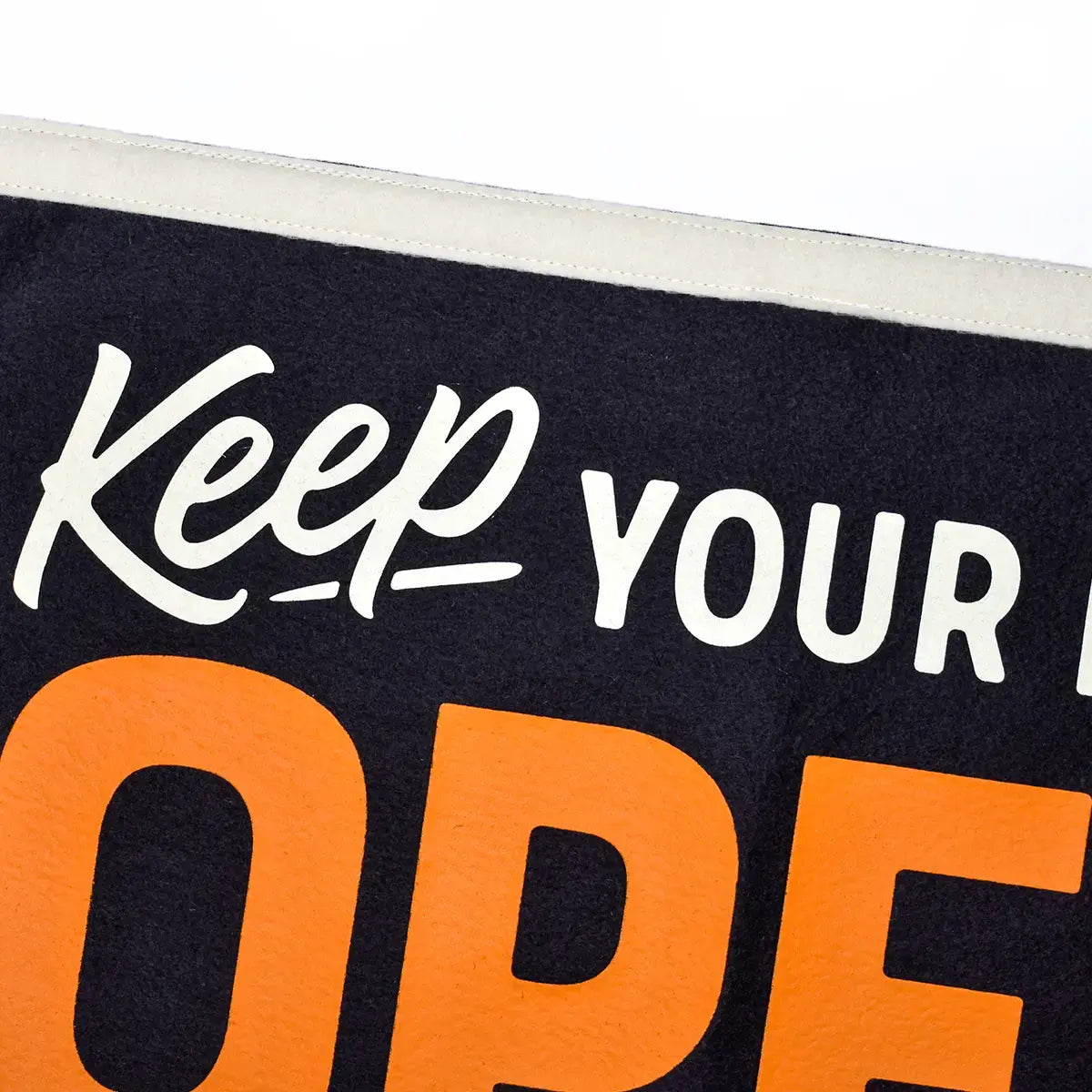 banner - camp flag - keep your mind open by oxford pennant