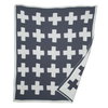 Blanket | Eco Throw | Swiss Cross Reversible | Smoke