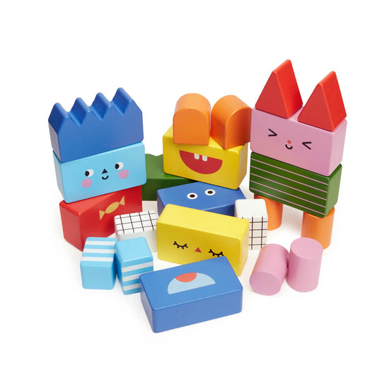 toy - wooden building blocks - stack & mix by kikkerland