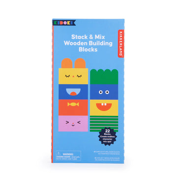 toy - wooden building blocks - stack & mix by kikkerland