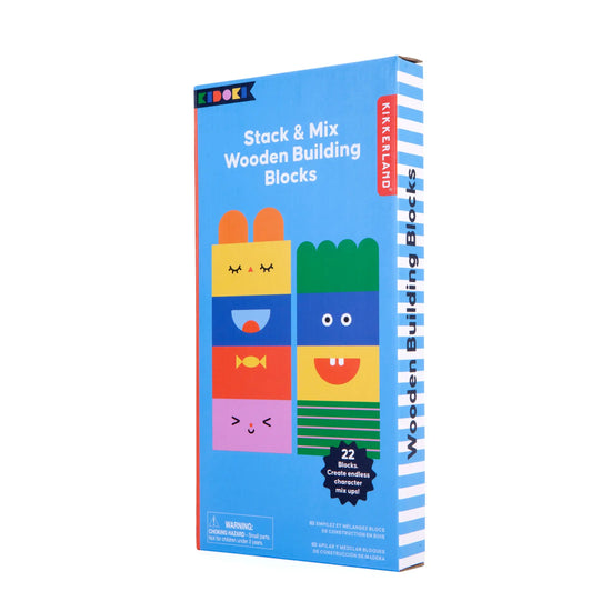 toy - wooden building blocks - stack & mix by kikkerland