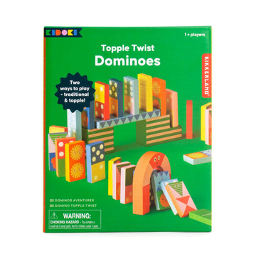 game - dominoes - topple twist by kikkerland