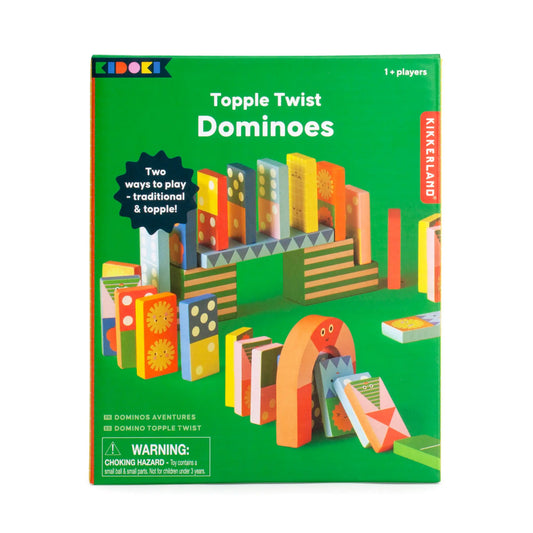 game - dominoes - topple twist by kikkerland