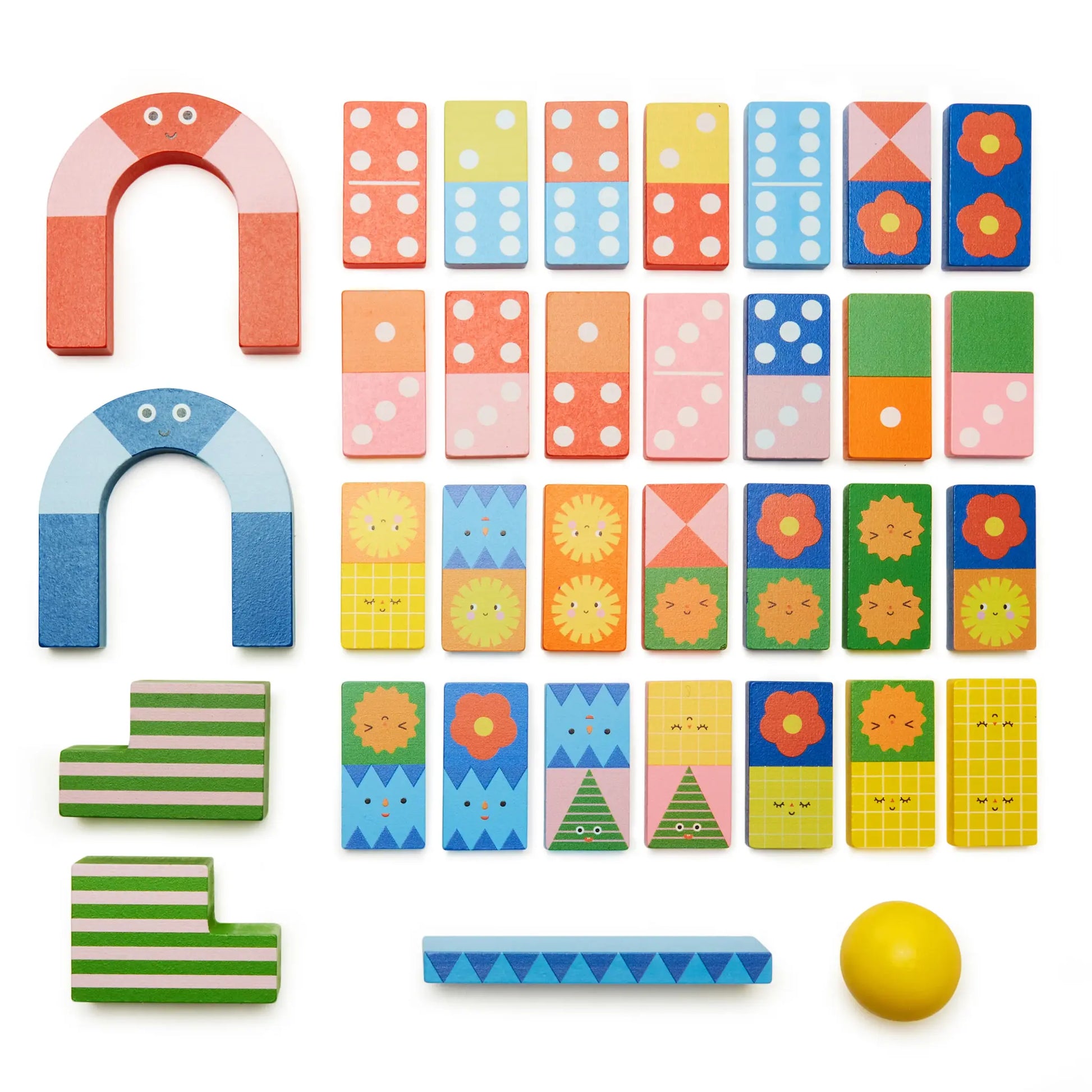 game - dominoes - topple twist by kikkerland
