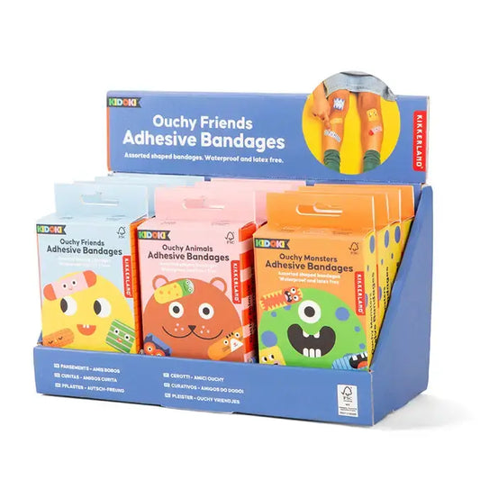 bandages - ouchy friends/animals/monsters - assorted by kikkerland