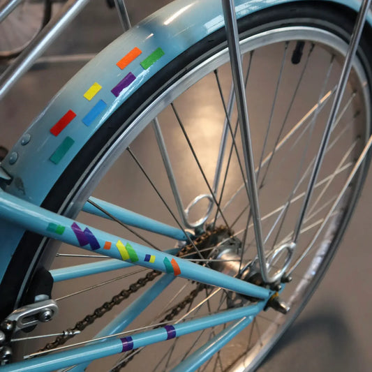 bike stickers - rainbow blocks by kikkerland