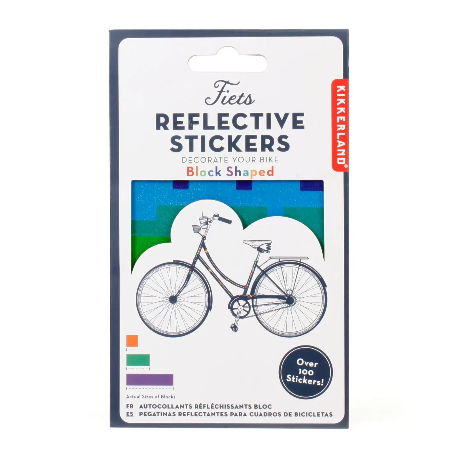 bike stickers - rainbow blocks by kikkerland