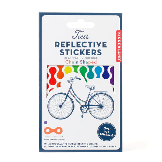 bike stickers - rainbow chain reflective by kikkerland