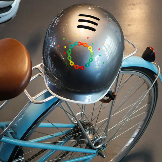 bike stickers - rainbow chain reflective by kikkerland