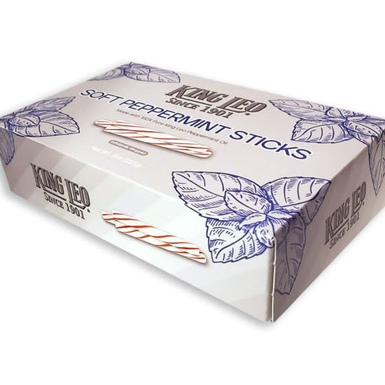 candy - king leo - peppermint soft sticks - gift box by redstone foods inc