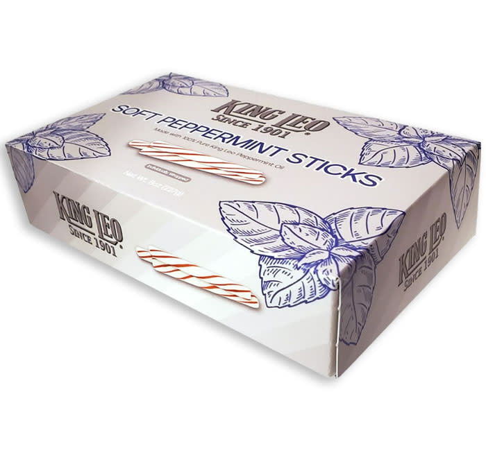 candy - king leo - peppermint soft sticks - gift box by redstone foods inc