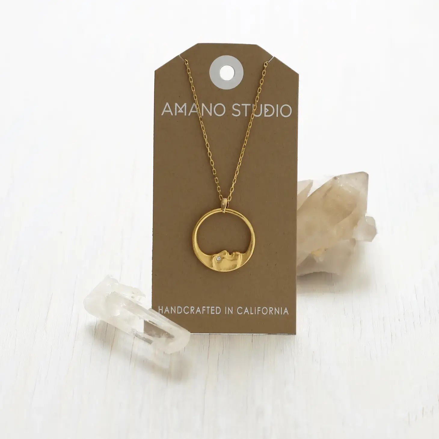 necklace - la lune - 14k gold plate by amano studio