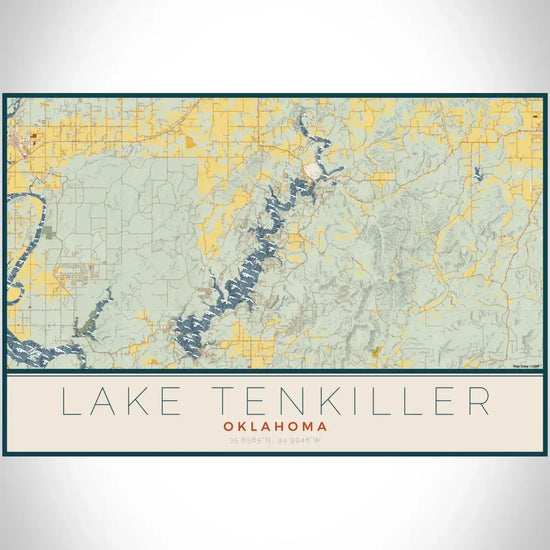 map print - 12x18 woodblock - oklahoma lakes by jace.design