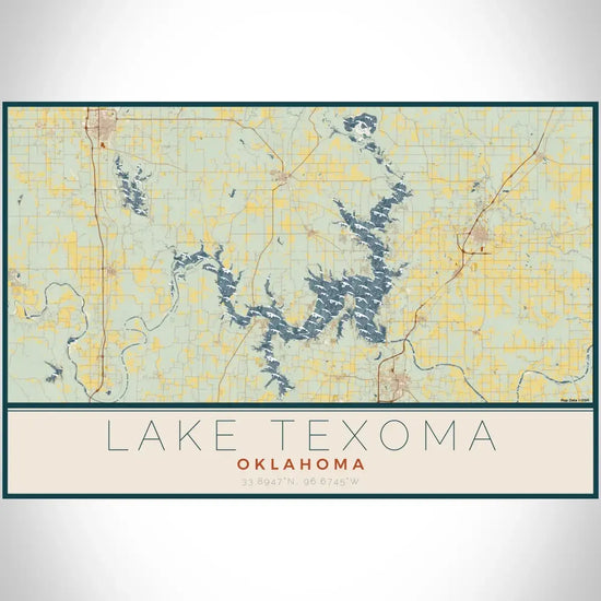 map print - 12x18 woodblock - oklahoma lakes by jace.design