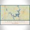 map print - 12x18 woodblock - oklahoma lakes by jace.design