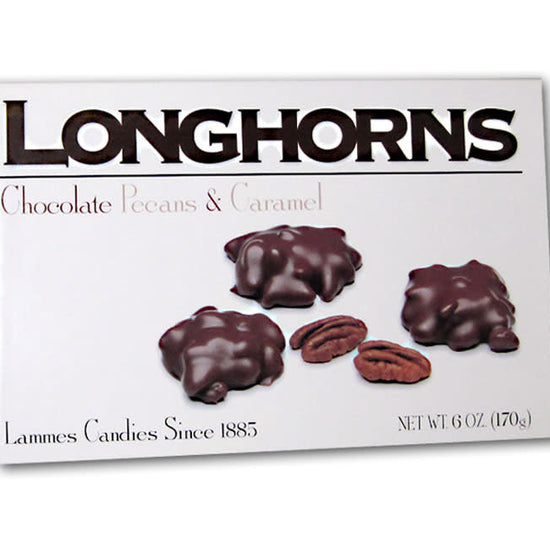 candy - longhorns - chocolate pecans & caramel by redstone foods inc