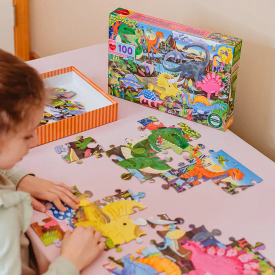 puzzle - 100-piece - land of dinosaurs by eeboo