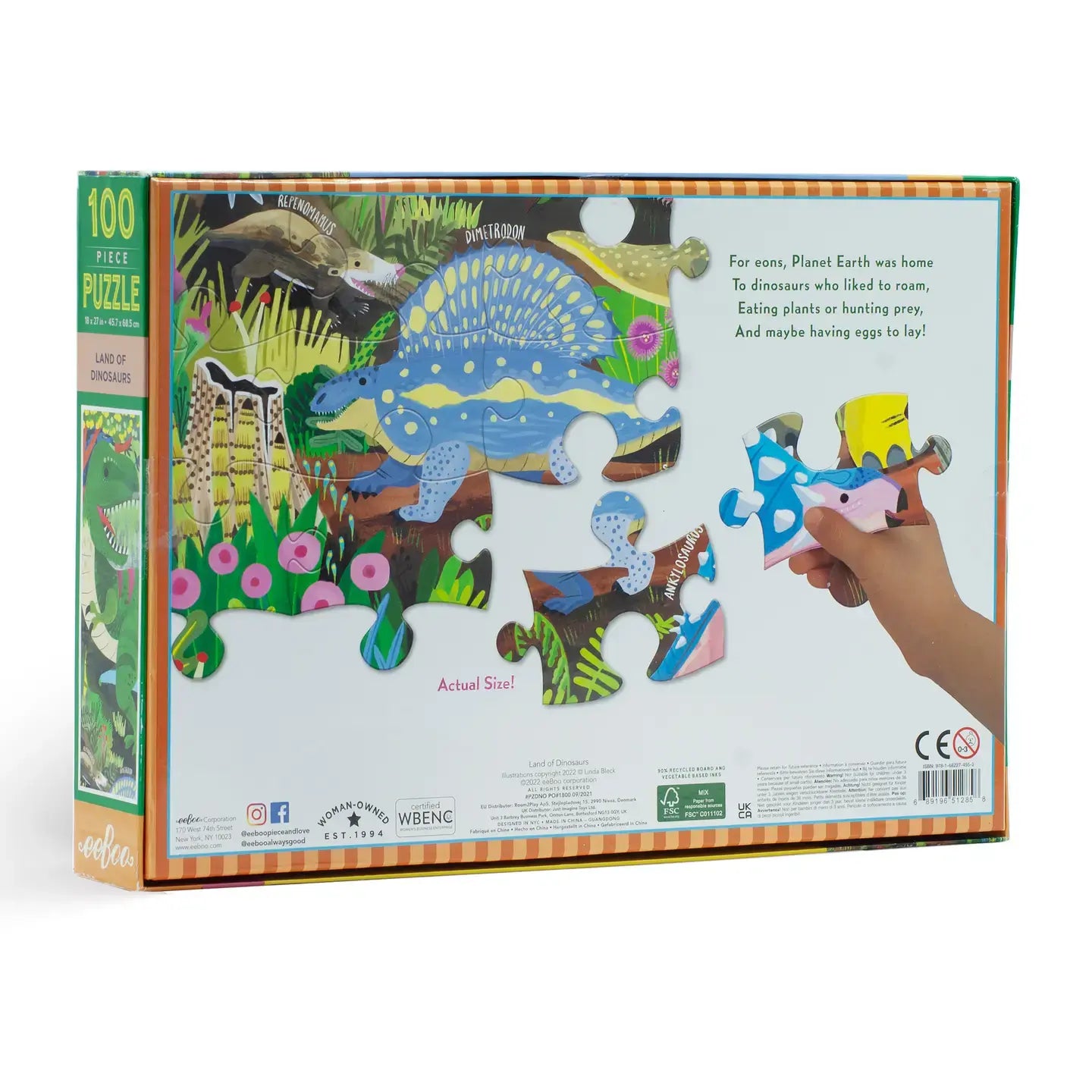 puzzle - 100-piece - land of dinosaurs by eeboo