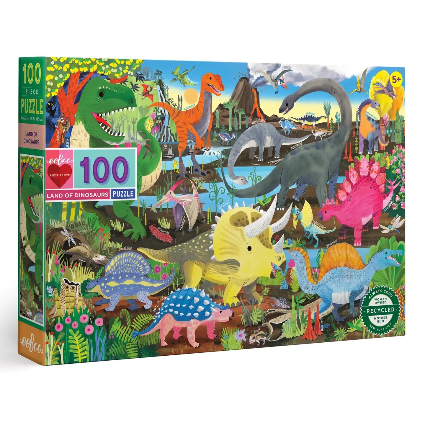 puzzle - 100-piece - land of dinosaurs by eeboo