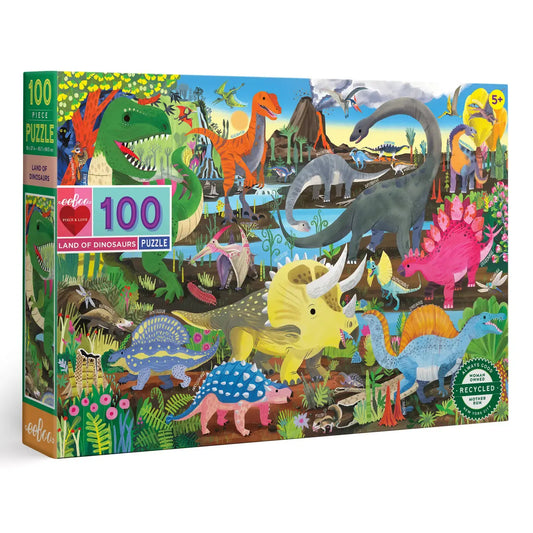 puzzle - 100-piece - land of dinosaurs by eeboo